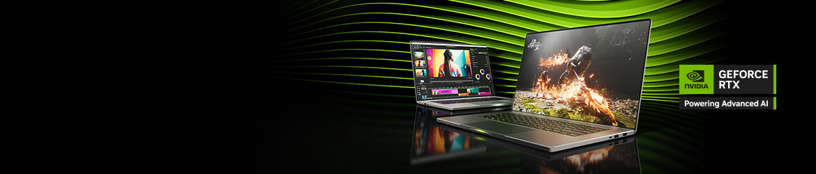 Game Changer Oparte na architekturze NVIDIA Blackwell układy graficzne GeForce RTX™ z serii 50 do laptopów zapewniają graczom i twórcom możliwości zmieniające zasady gry.