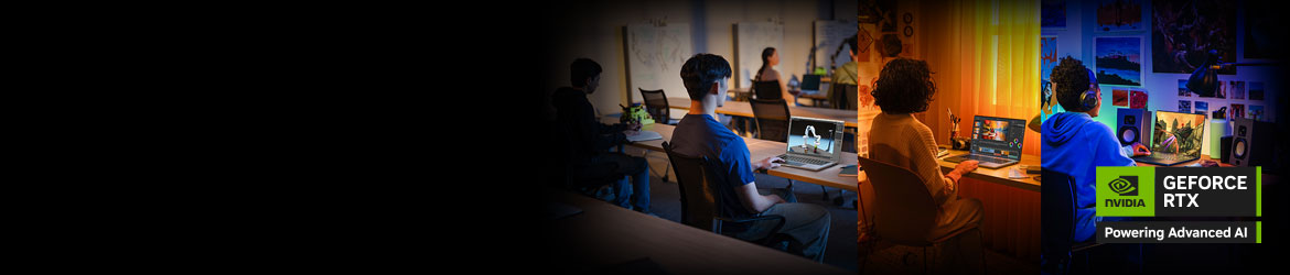 Studiuj. Twórz. Rywalizuj. Ciesz się szybszym przepływem pracy, inteligentniejszymi narzędziami i wciągającą rozgrywką dzięki NVIDIA AI i kartom graficznym RTX z serii 50.